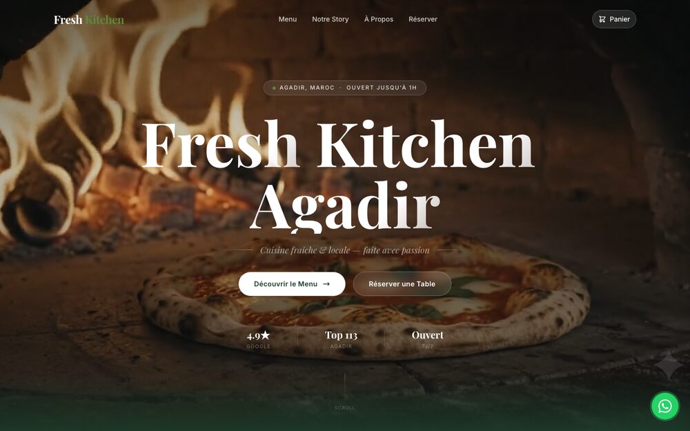 Fresh Kitchen — website homepage