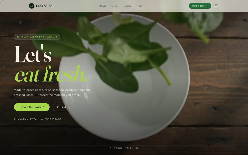 Let's Salad — website homepage
